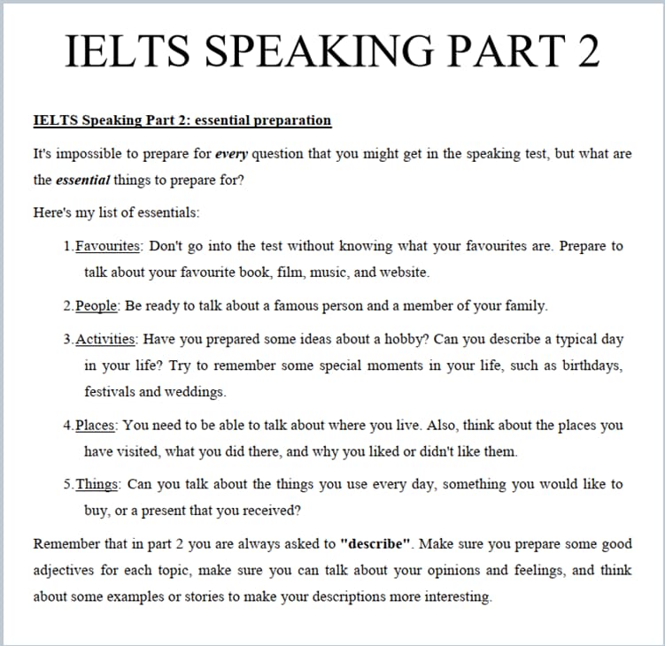 Tips for ielts speaking simon - Part 2