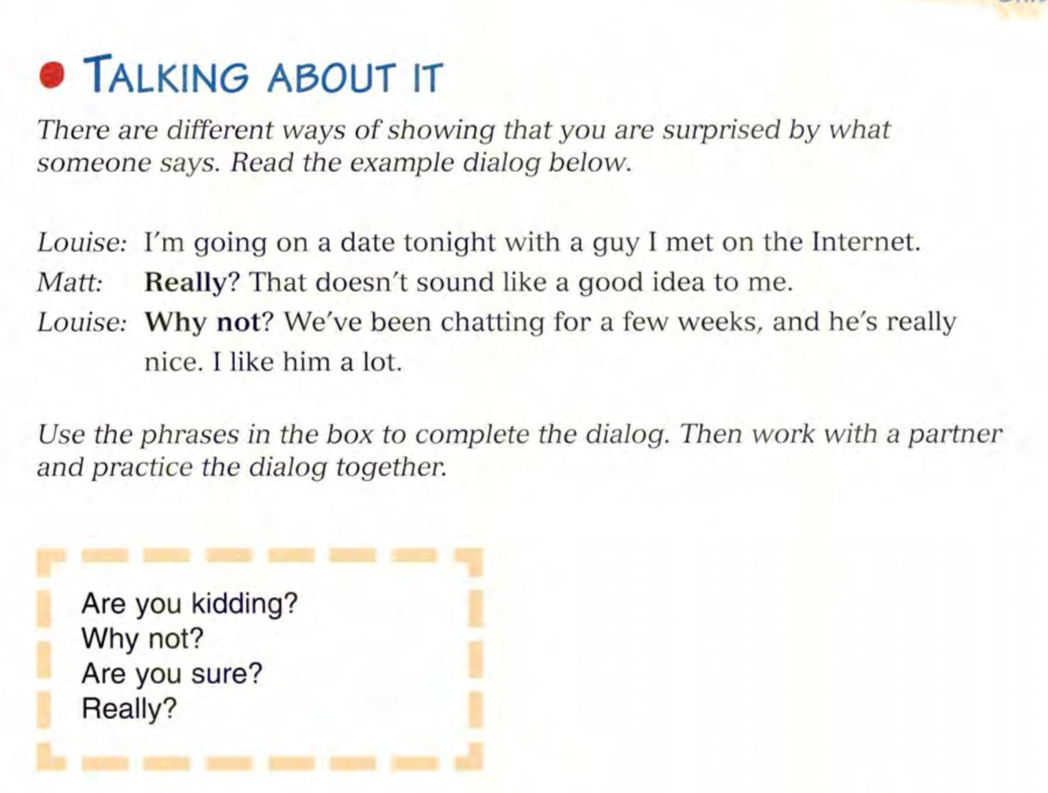 Talking about it