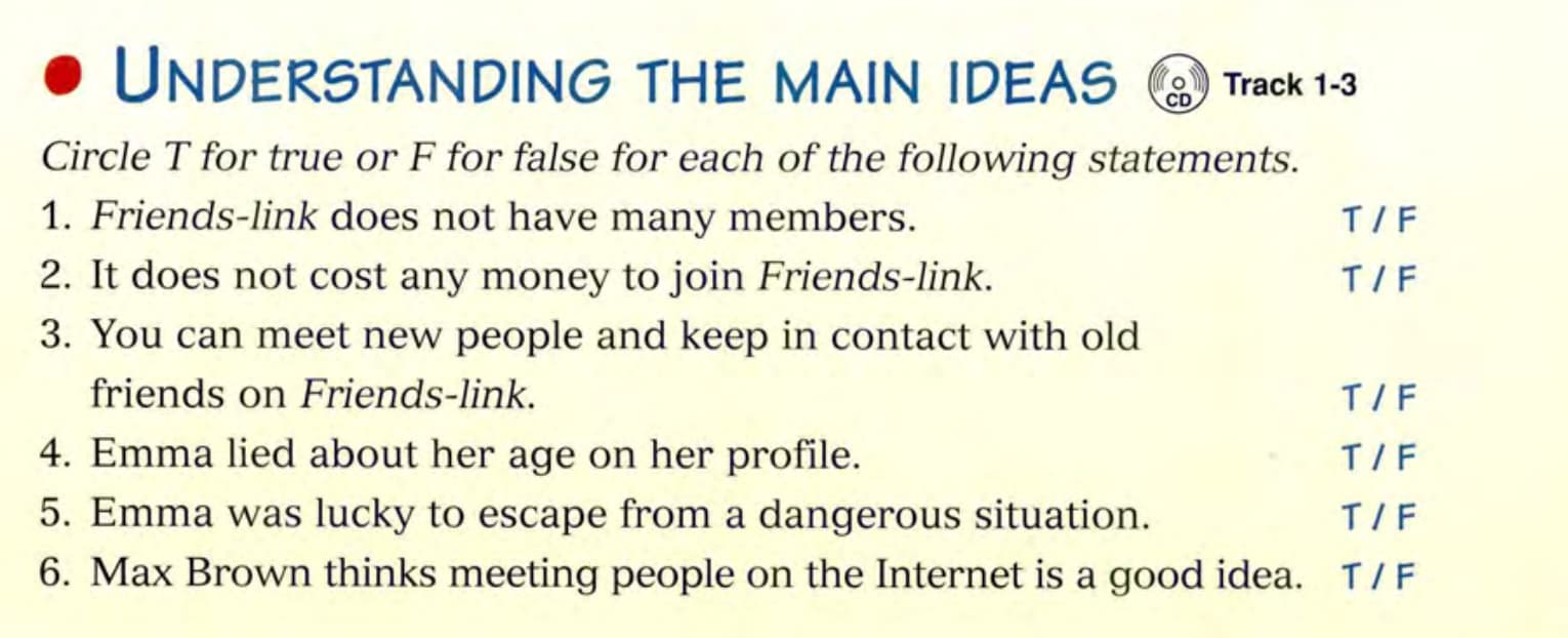 understanding the main ideas