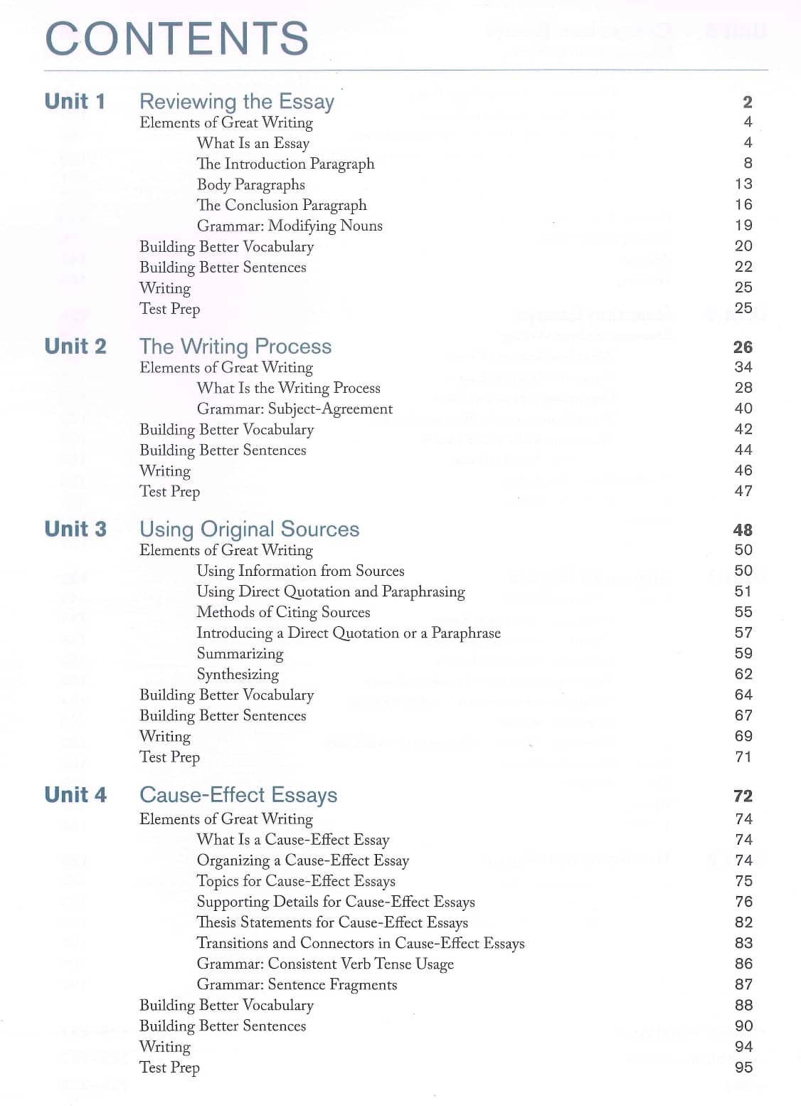 Great writing 5 (5th edition) PDF mục lục