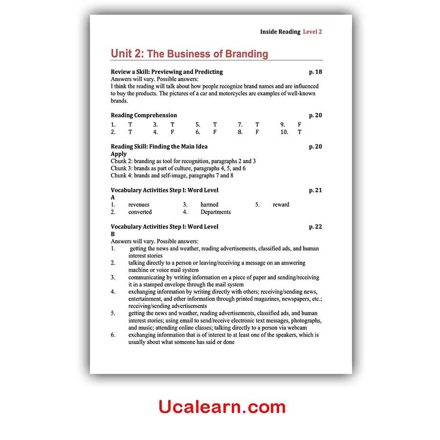 Inside Reading 2 Answer Key PDF Download Second Edition