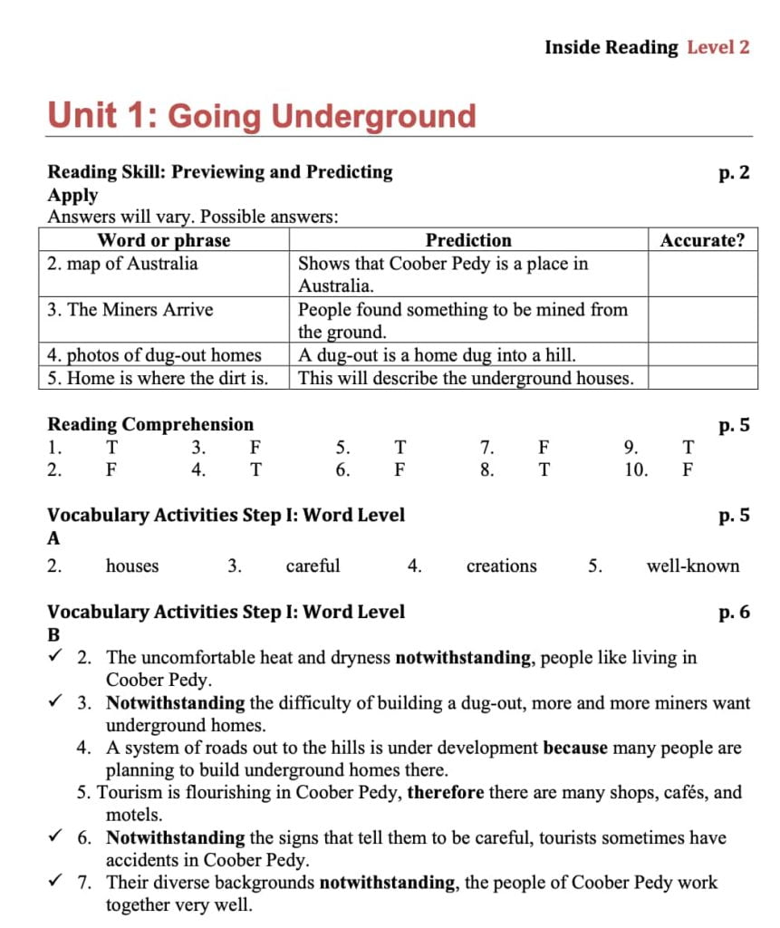 Inside Reading 2 Answer Key PDF Download | Second Edition