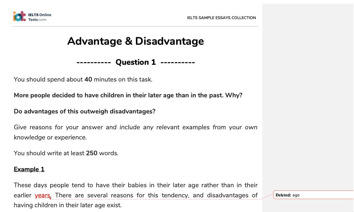 IELTS Writing Task 2 samples collection with detailed corrections and comments