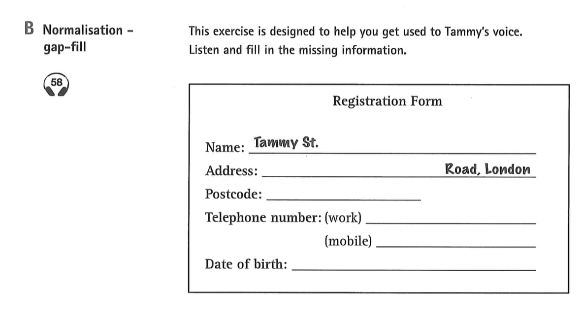Normalisation gap-filling exercise