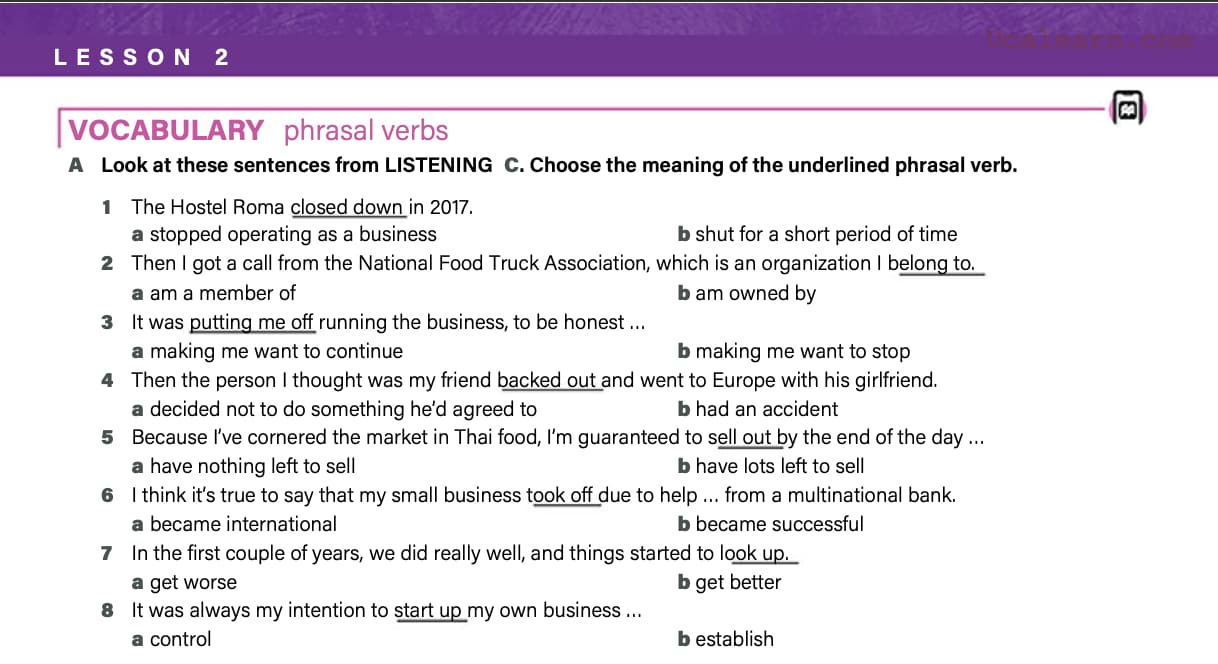 Lesson 2 vocabulary - Speak Your Mind Macmillan PDF