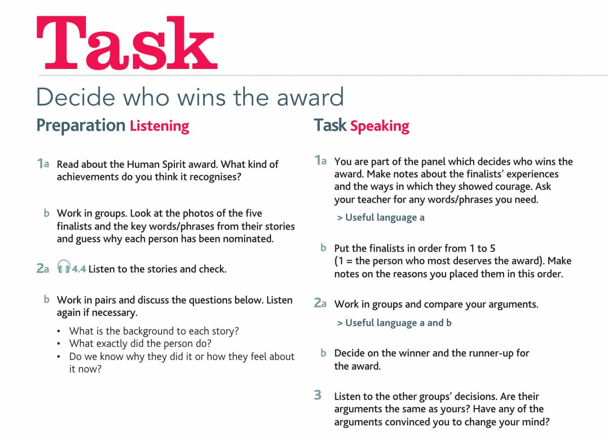 cutting edge level 4 task sample