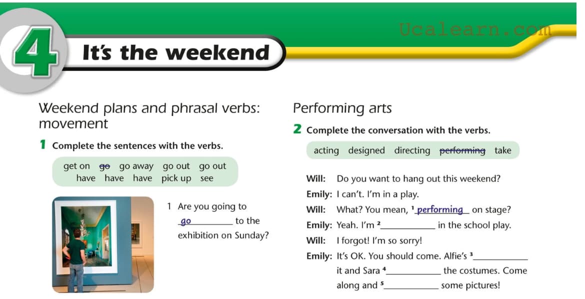 Unit 4 it's the weekend lesson