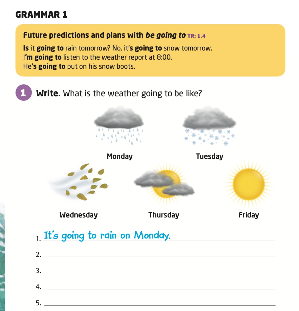Grammar exericse in Our world second edition