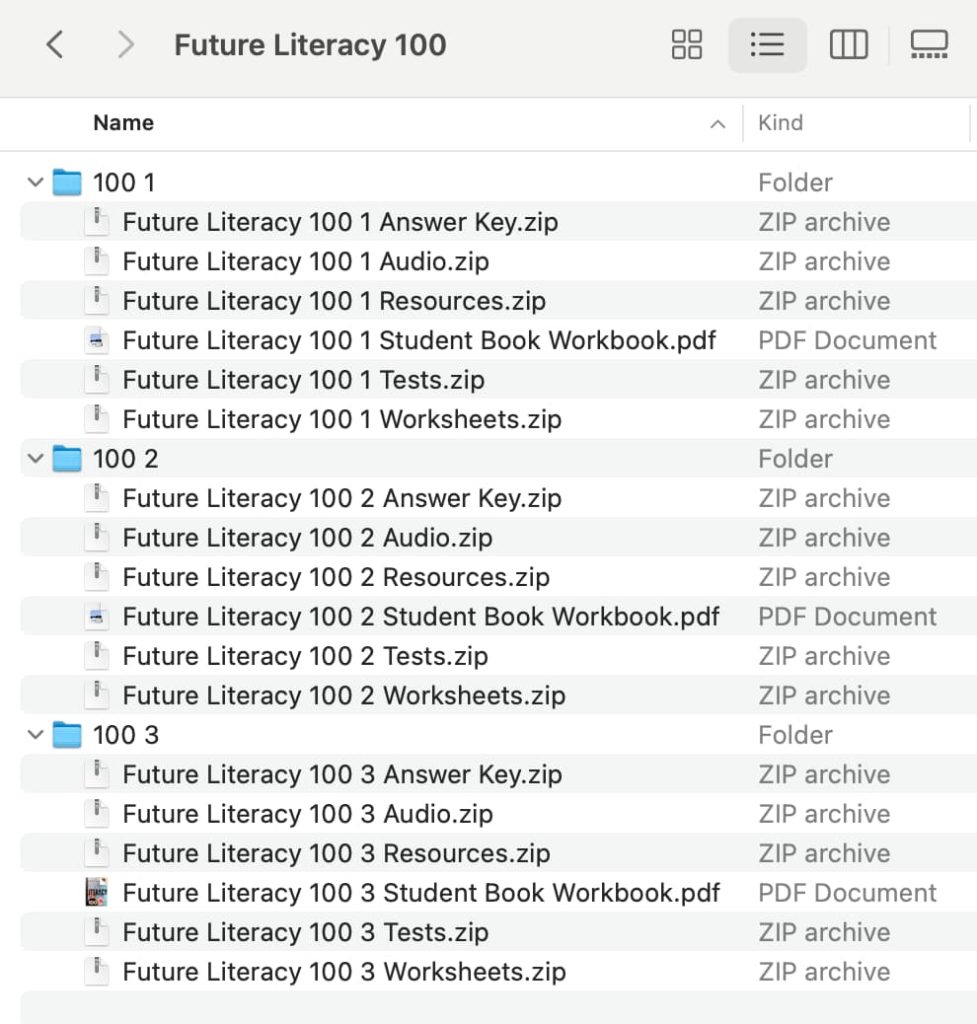 Future Literacy 30, 50, 80, 100 PDF, Resources Download