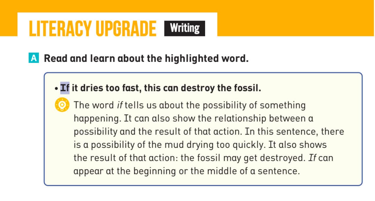 literacy Upgrade writing exercise