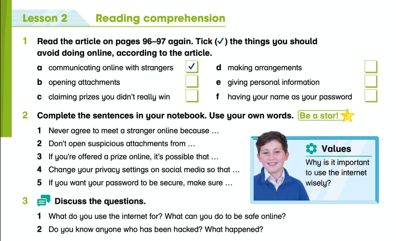 Lesson 2 Reading Comprehension