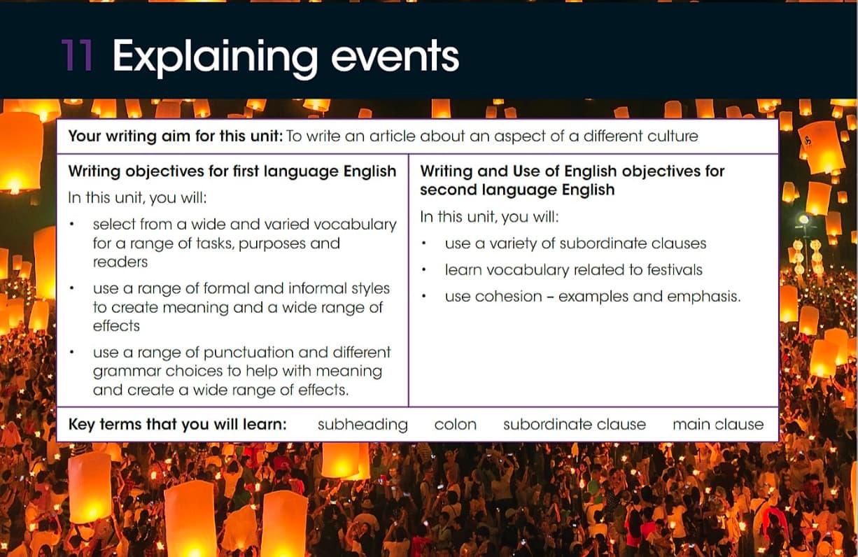 explaining events sample pdf